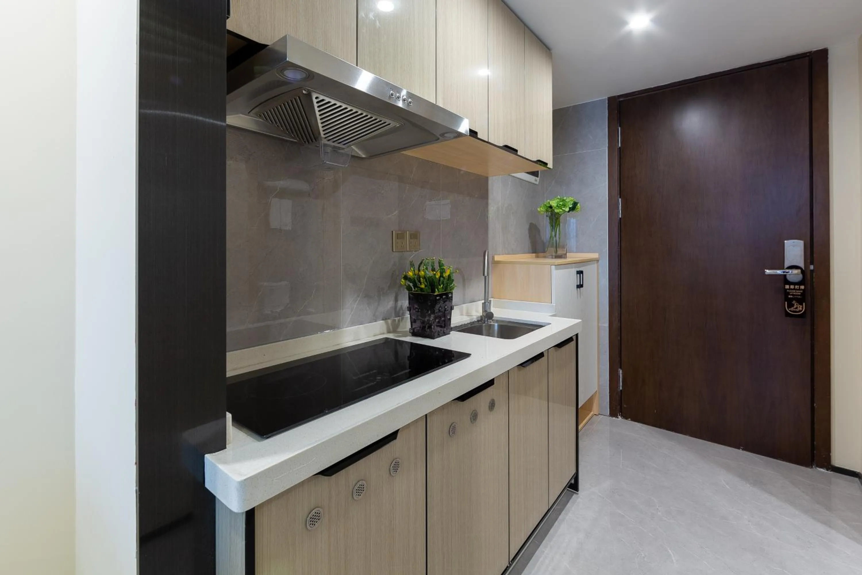 kitchen in Serveyou International Apartment - Free Airport Pickup Service & Free Canton Fair Shuttle Bus