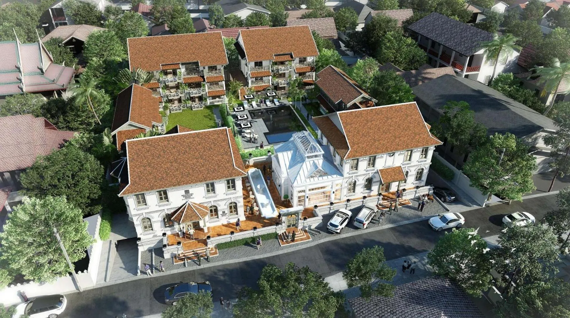 Bird's eye view in Souphattra Heritage Vientiane