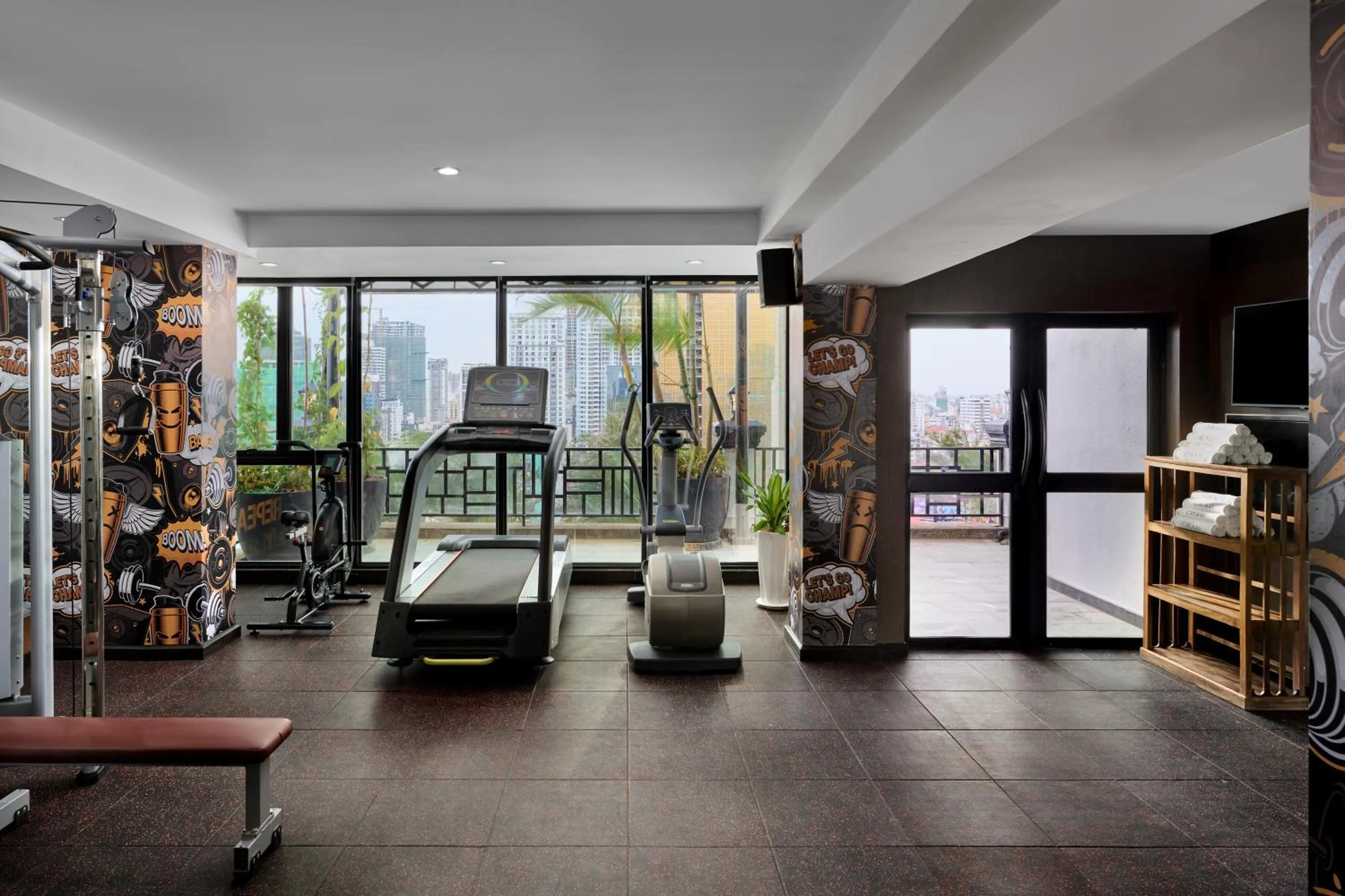 Fitness centre/facilities in Caravan Hotel by EHM