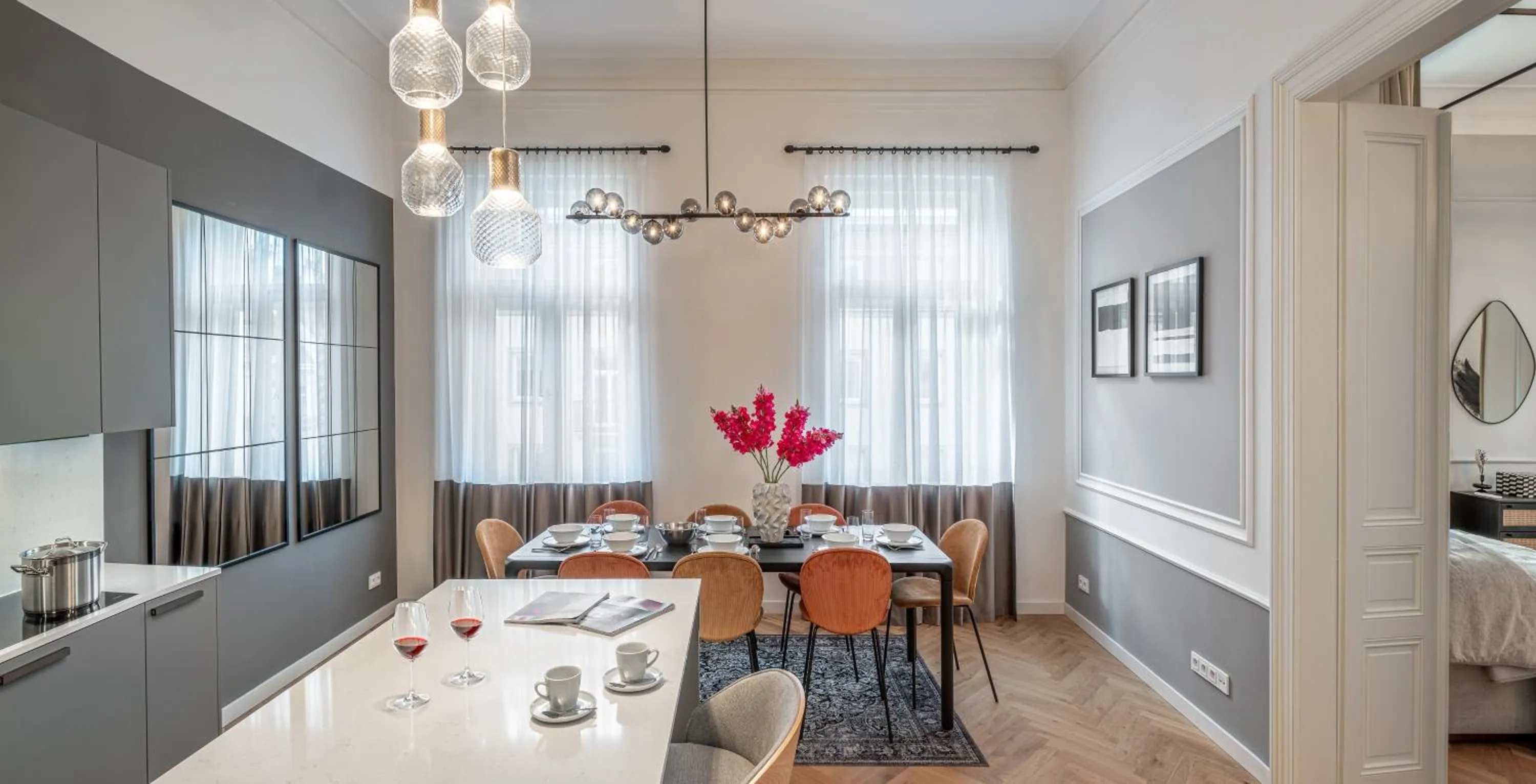 Kitchen or kitchenette in River Dance Suites by Adrez