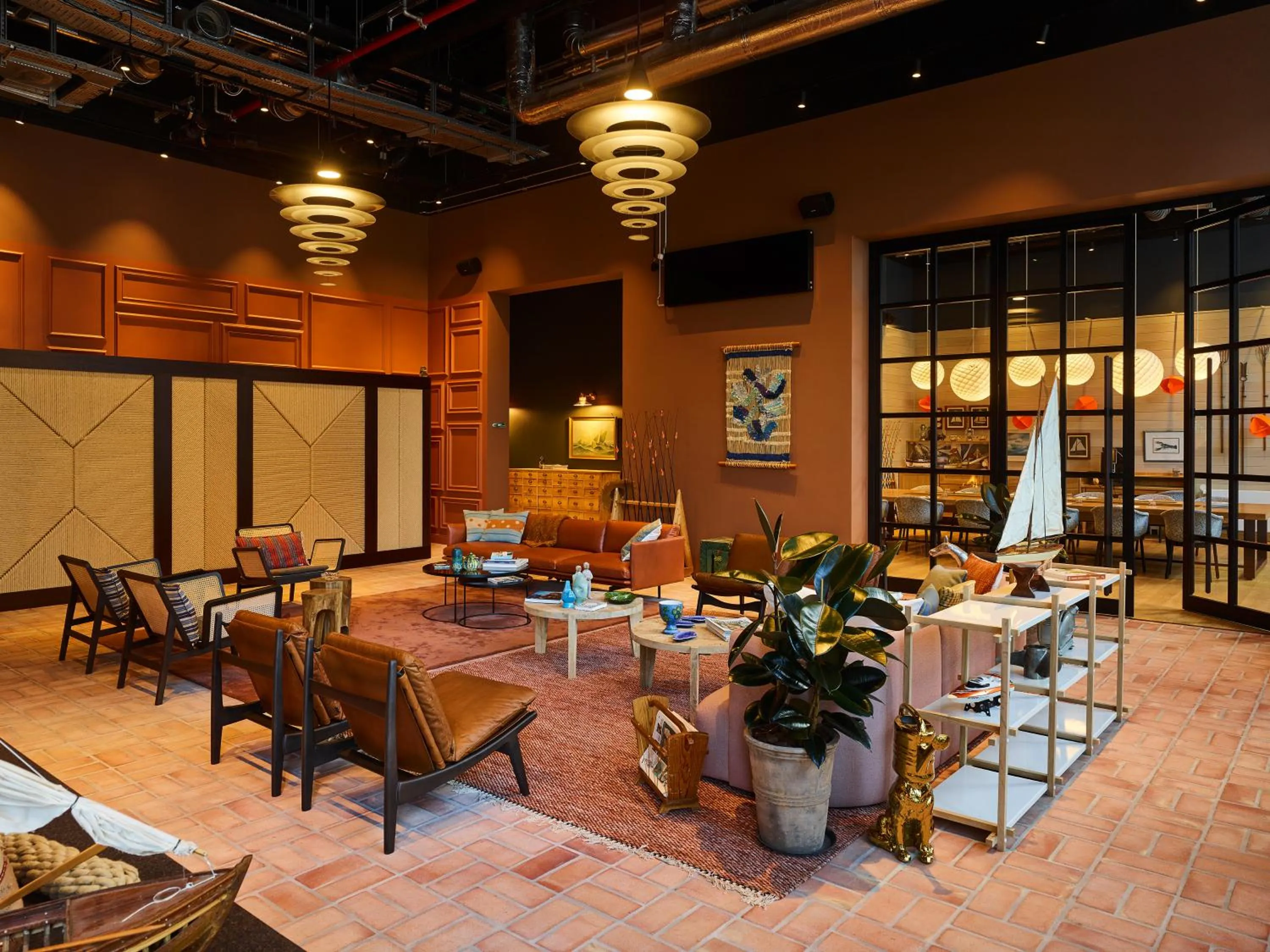 Seating area in 25hours Hotel Paper Island