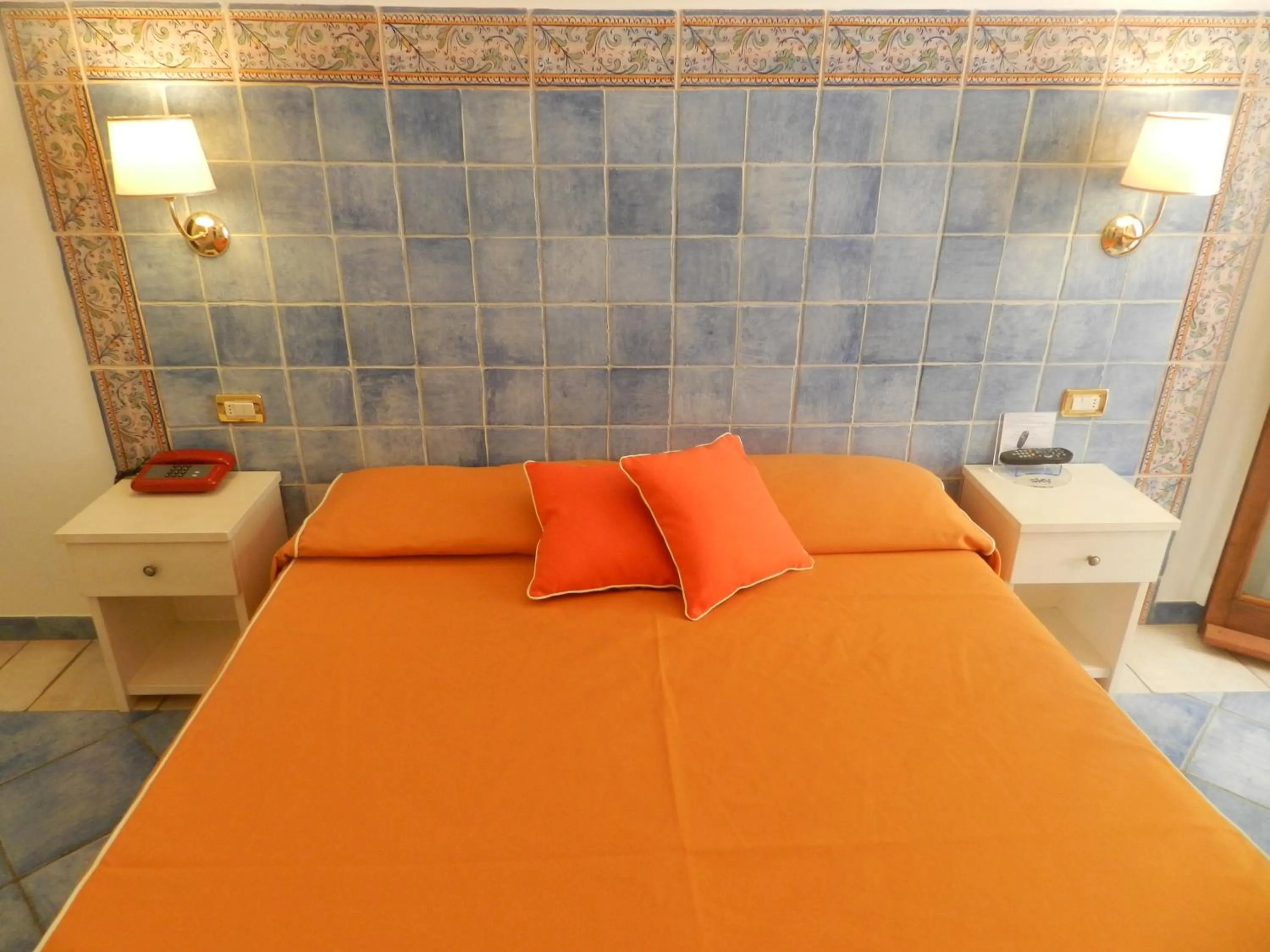 Decorative detail, Bed in Hotel Punta Mesco