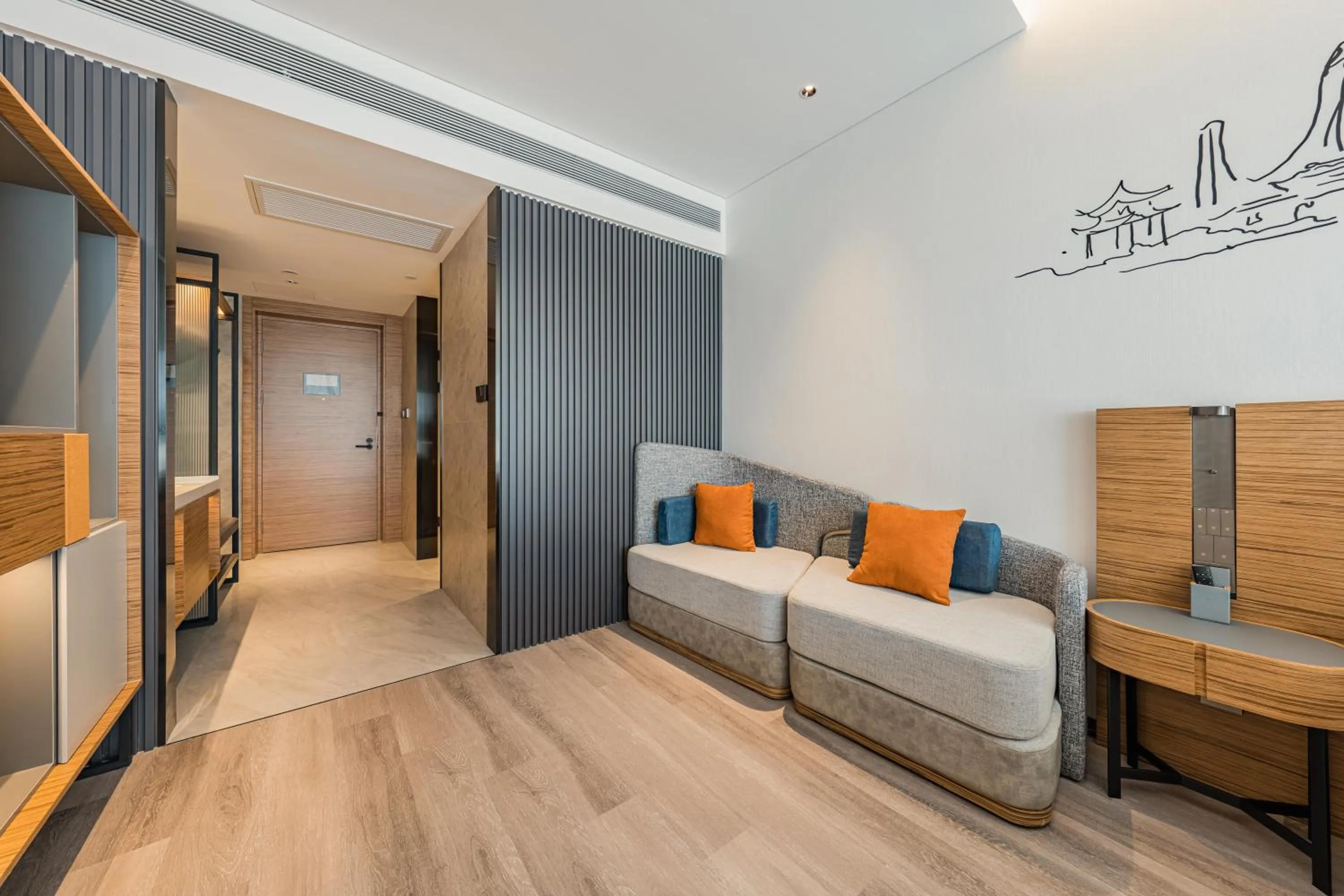 Photo of the whole room, Bed in UrCove by HYATT Hangzhou Riverside CBD