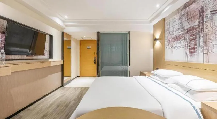 Bed in City Comfort Inn Wuhan Wangjiawan Yulong Road Metro Station