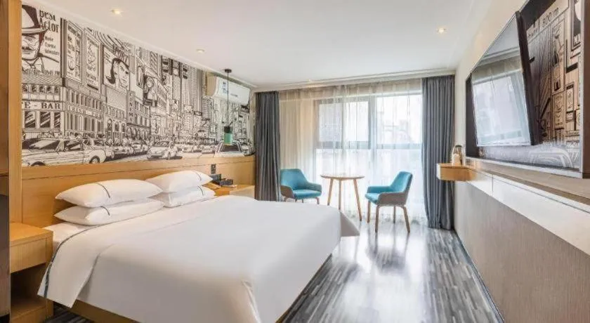 Bed in City Comfort Inn Wuhan Wangjiawan Yulong Road Metro Station