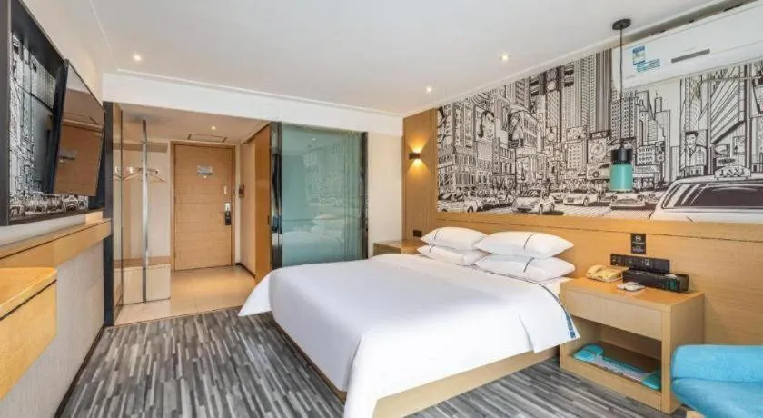 Bed in City Comfort Inn Wuhan Wangjiawan Yulong Road Metro Station