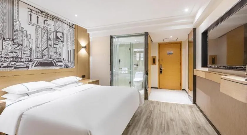 Bed in City Comfort Inn Wuhan Wangjiawan Yulong Road Metro Station