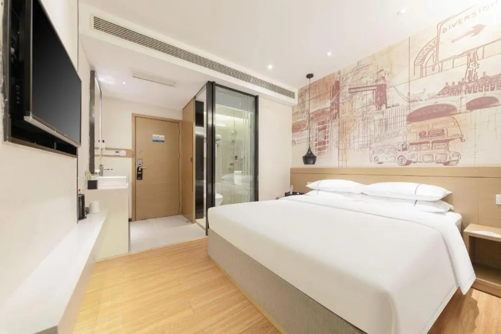 Bed in City Comfort Inn Wuhan Xudong Street Wangjiadun Metro Station