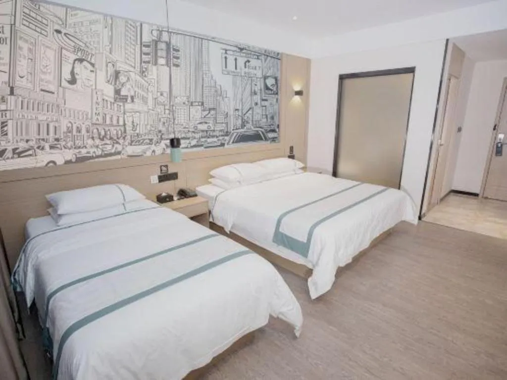 Bed in City Comfort Inn Guangzhou Shisanhang Shachong Metro Station