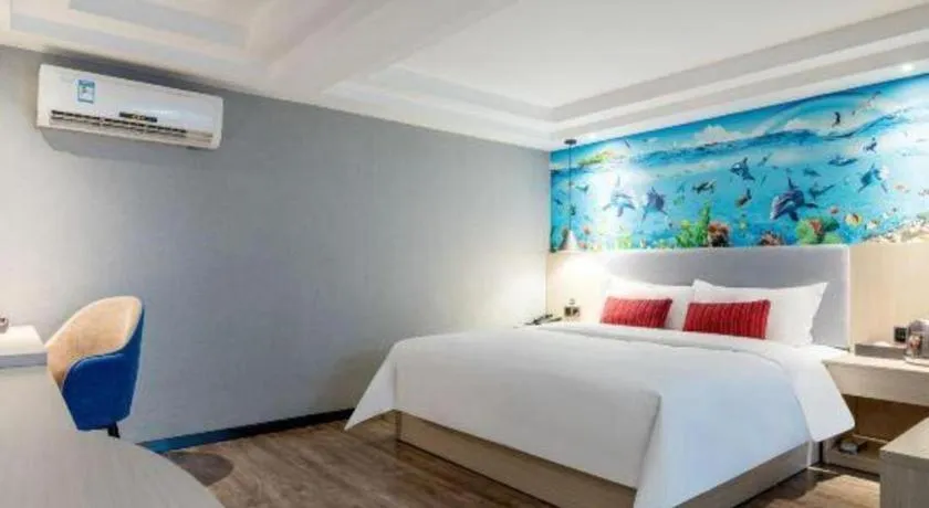 Bed in Borrman Hotel Dongguan Houjie Wanda Plaza Liaoxia Metro Station