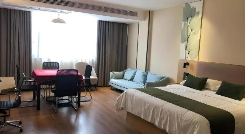 Bed in GreenTree Inn Express Fuzhou Le'an County Government Sijiu Square