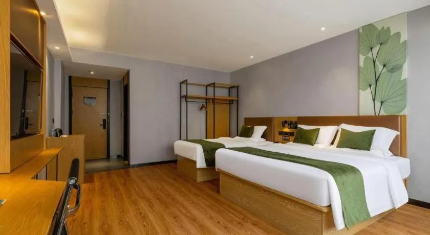 Bed in GreenTree Inn Express Fuzhou Le'an County Government Sijiu Square