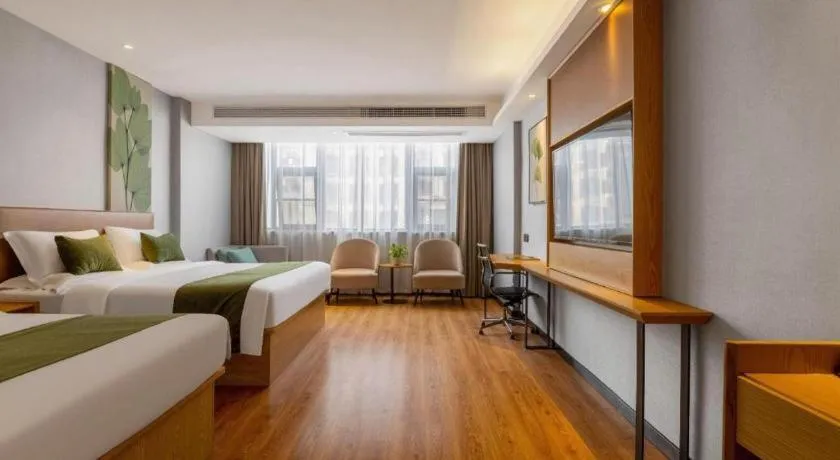 Bed in GreenTree Inn Express Fuzhou Le'an County Government Sijiu Square