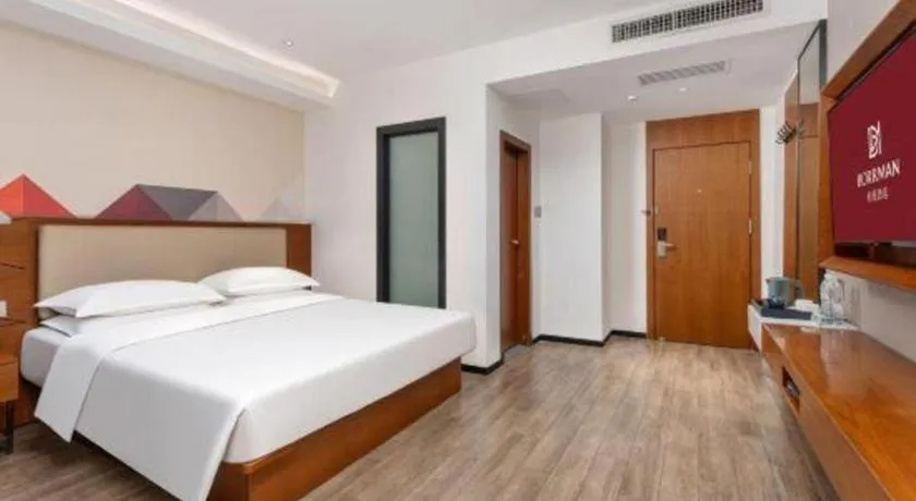 Bed in Borrman Hotel Guangzhou Southern Hospital Meihuayuan Metro Station