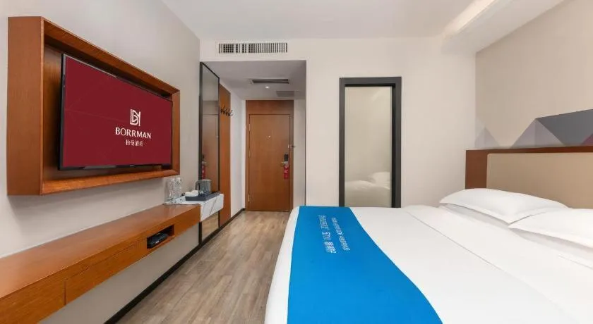 Bed in Borrman Hotel Guangzhou Southern Hospital Meihuayuan Metro Station