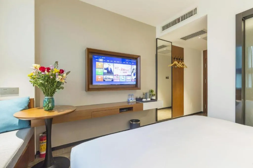 Bed in Borrman Hotel Guangzhou Southern Hospital Meihuayuan Metro Station