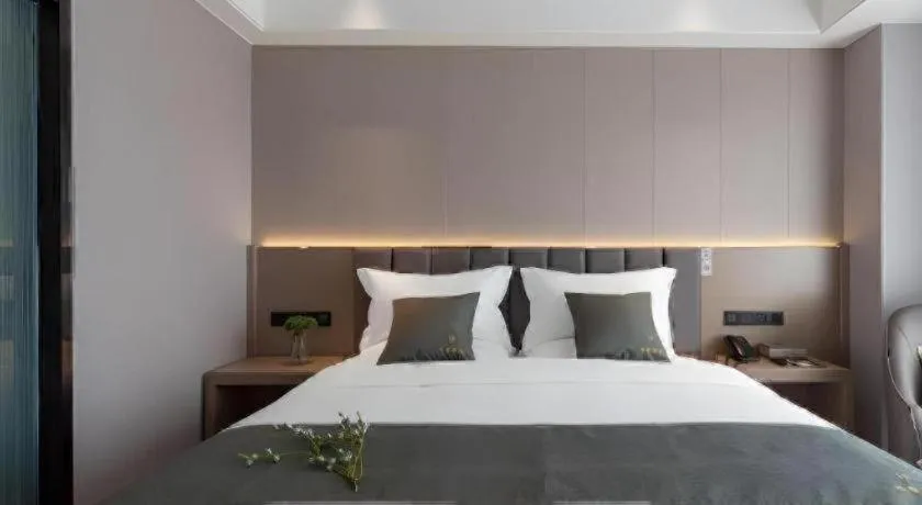 Bed in Gya Hotel Kunming Zijin Center Xiaodongcun Metro Station