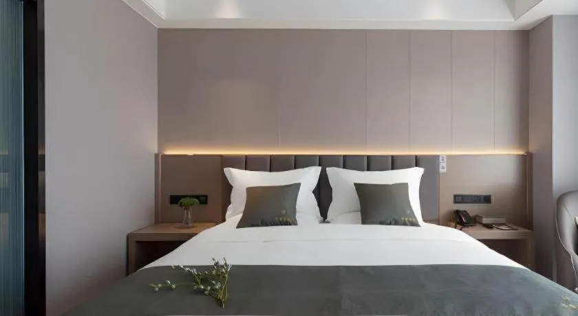 Bed in Gya Hotel Kunming Zijin Center Xiaodongcun Metro Station