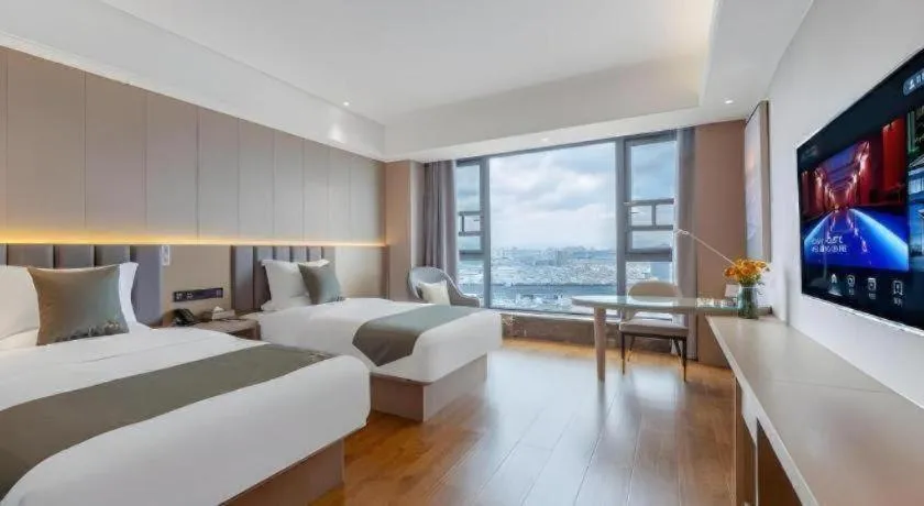 Bed in Gya Hotel Kunming Zijin Center Xiaodongcun Metro Station