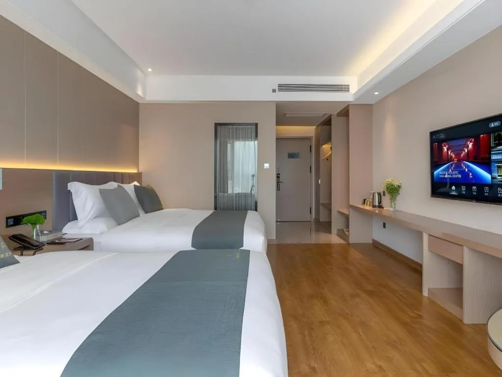 Bed in Gya Hotel Kunming Zijin Center Xiaodongcun Metro Station