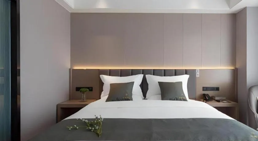 Bed in Gya Hotel Kunming Zijin Center Xiaodongcun Metro Station