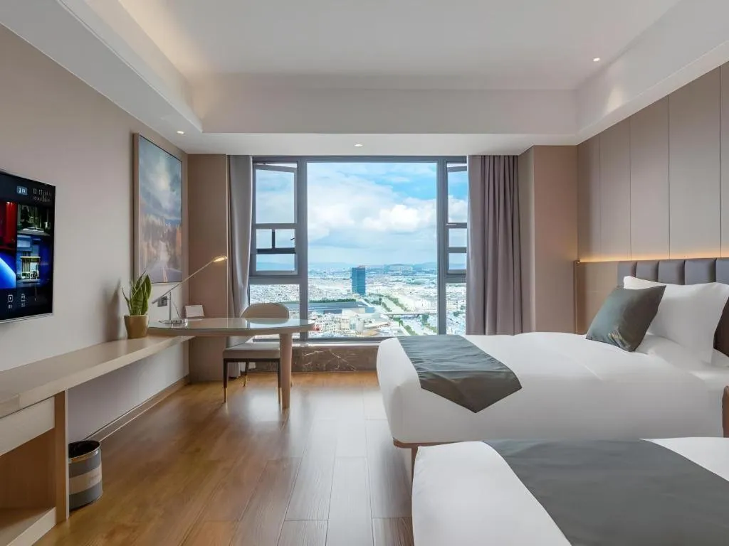 Bed in Gya Hotel Kunming Zijin Center Xiaodongcun Metro Station