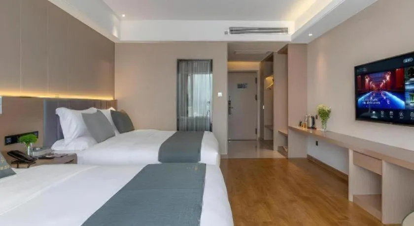 Bed in Gya Hotel Kunming Zijin Center Xiaodongcun Metro Station