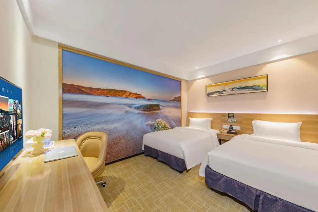 Bed in GreenTree Alliance Hotel Shenzhen Yantian District Dameisha