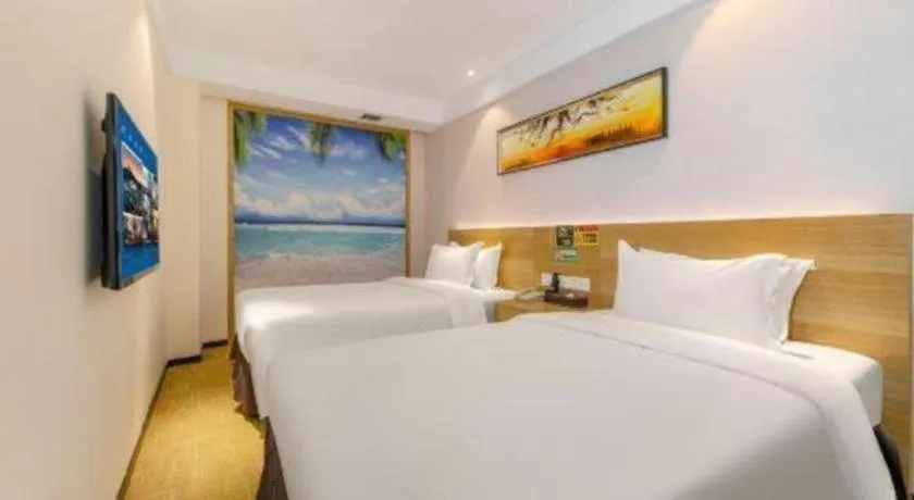 Bed in GreenTree Alliance Hotel Shenzhen Yantian District Dameisha