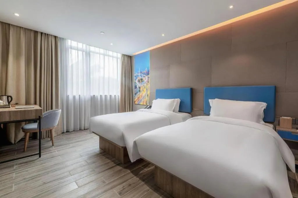 Bed in GreenTree Alliance Hotel Shenzhen Nanshan District Technology Park Songpingshan