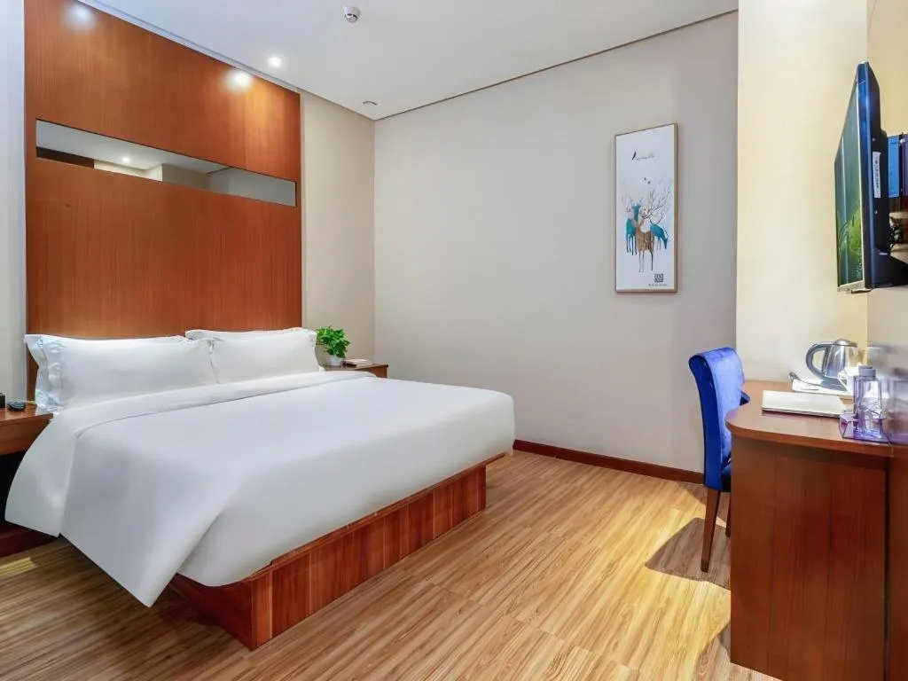 Bed in GreenTree Alliance Hotel Shenzhen Nanshan District Technology Park Songpingshan