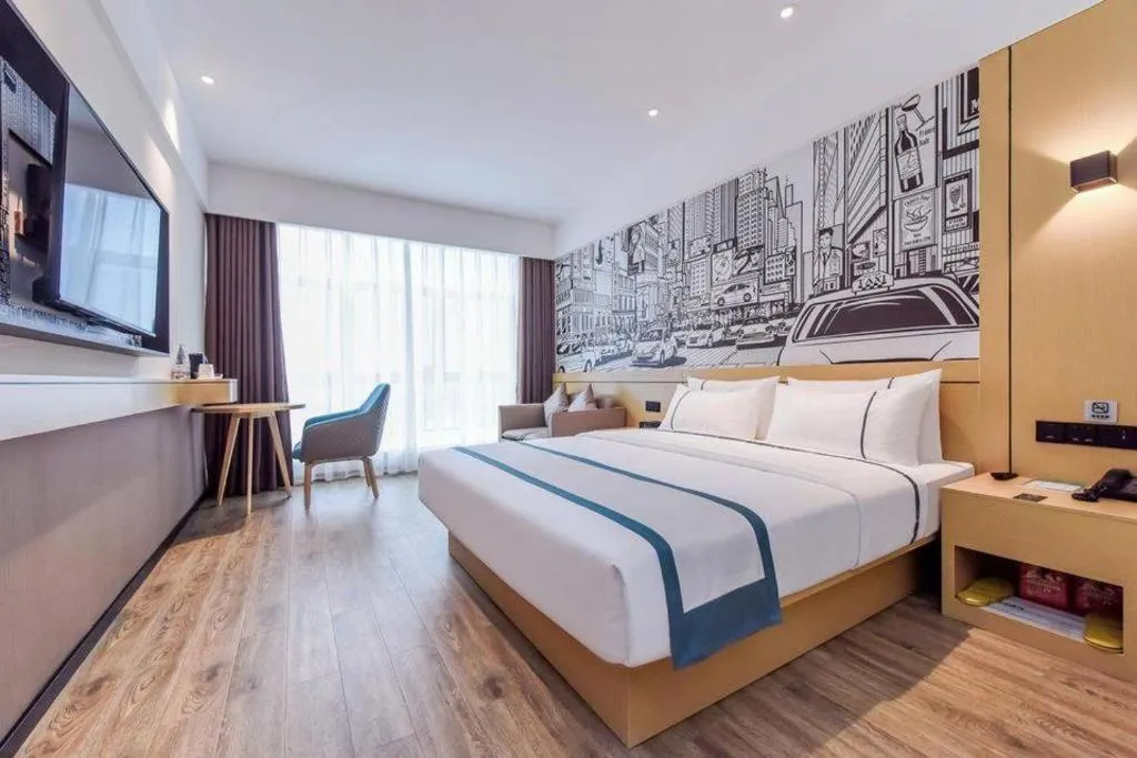 Bed in City Comfort Inn Chongqing Pengshui Yujing Jiangshan