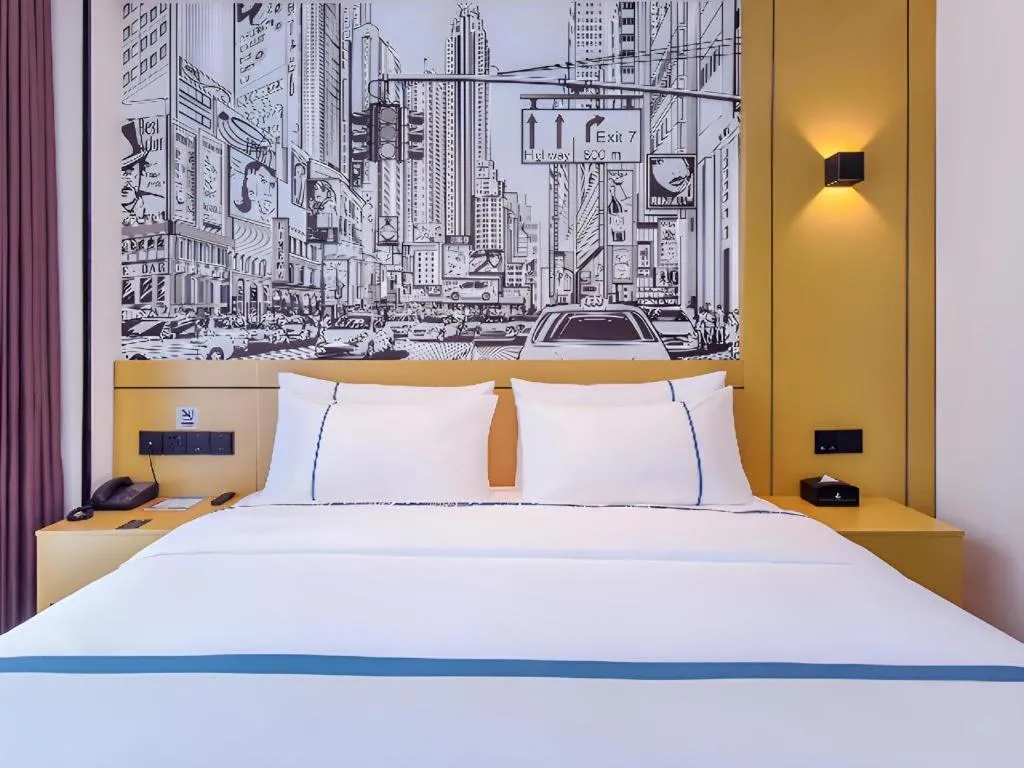 Bed in City Comfort Inn Chongqing Pengshui Yujing Jiangshan