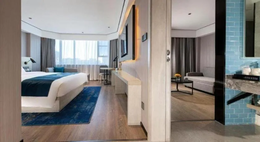 Bed in Echarm Hotel Shenzhen International Exhibition Center Fuyong