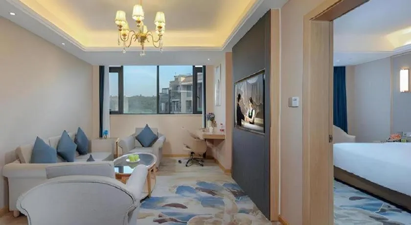 Bed in Vienna Hotel Chengdu Xinjin Old Pier Liujianian Metro Station