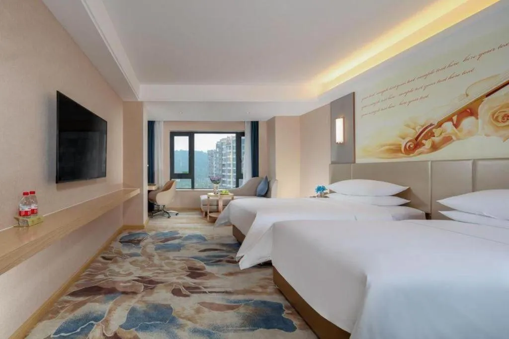 Bed in Vienna Hotel Chengdu Xinjin Old Pier Liujianian Metro Station