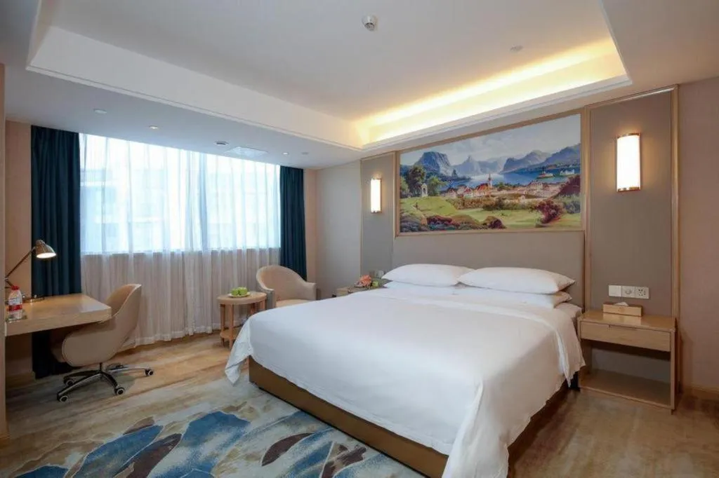 Bed in Vienna Hotel Chengdu Xinjin Old Pier Liujianian Metro Station