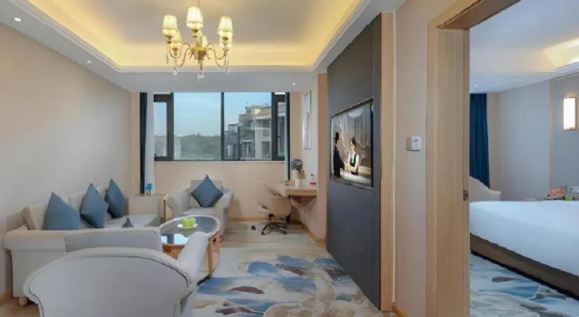 Bed in Vienna Hotel Chengdu Xinjin Old Pier Liujianian Metro Station