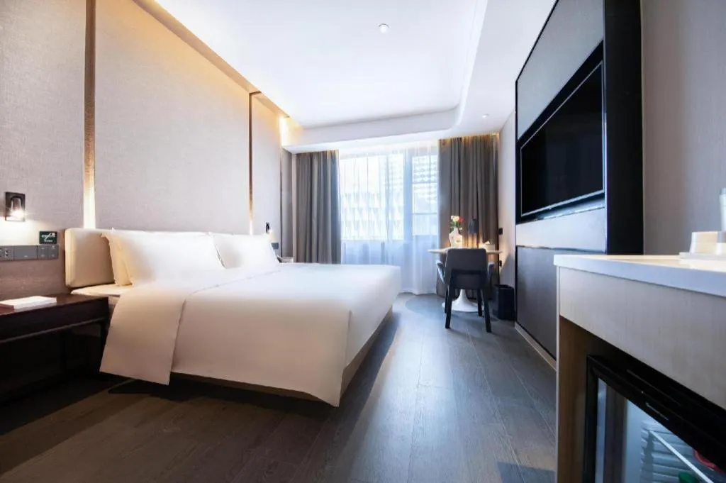 Bed in Atour Hotel Wuhan Chuhehan Street Hanxiu Theater