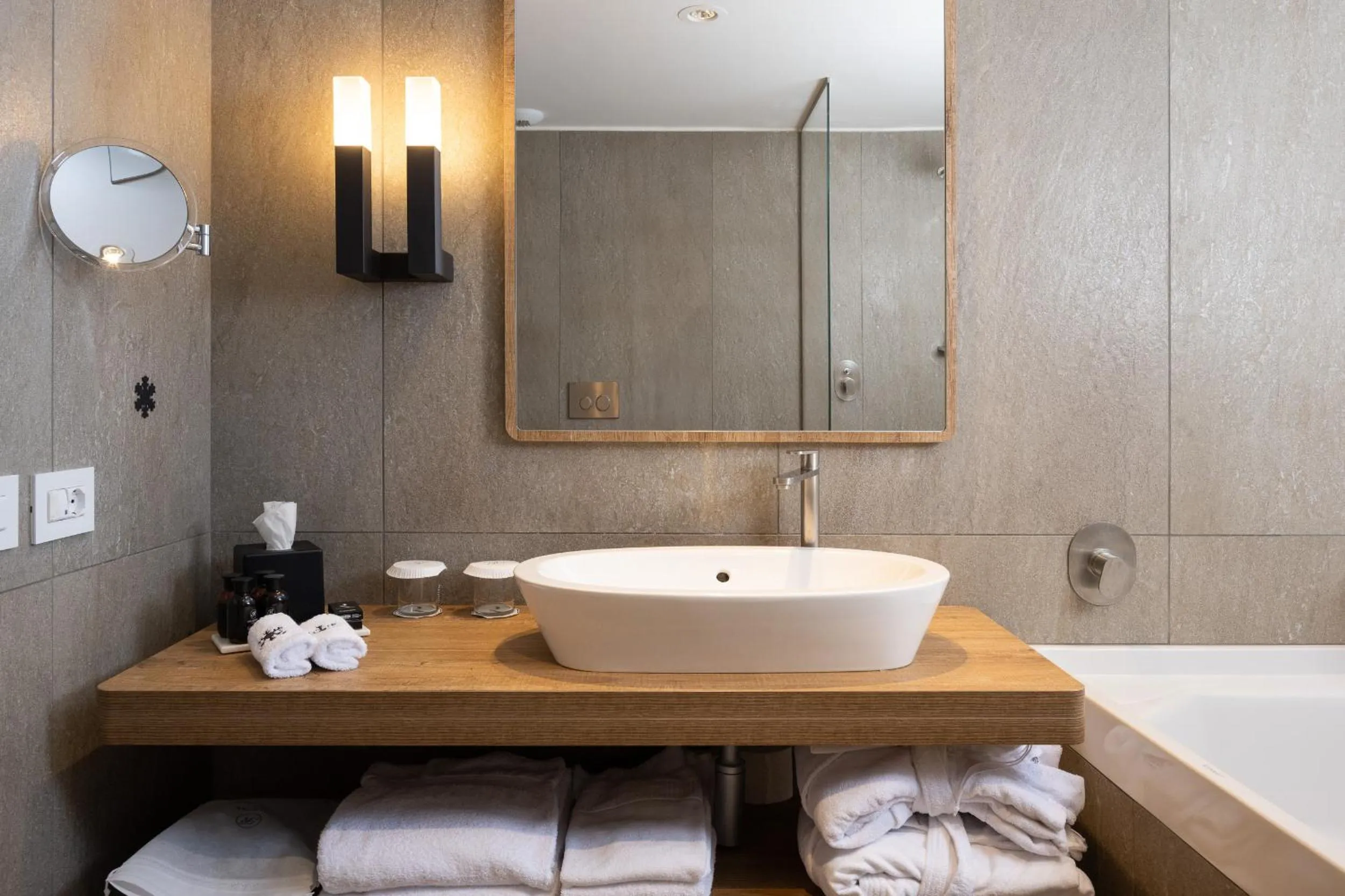 Bathroom in Grand Hotel Courmayeur Mont Blanc, by R Collection Hotels