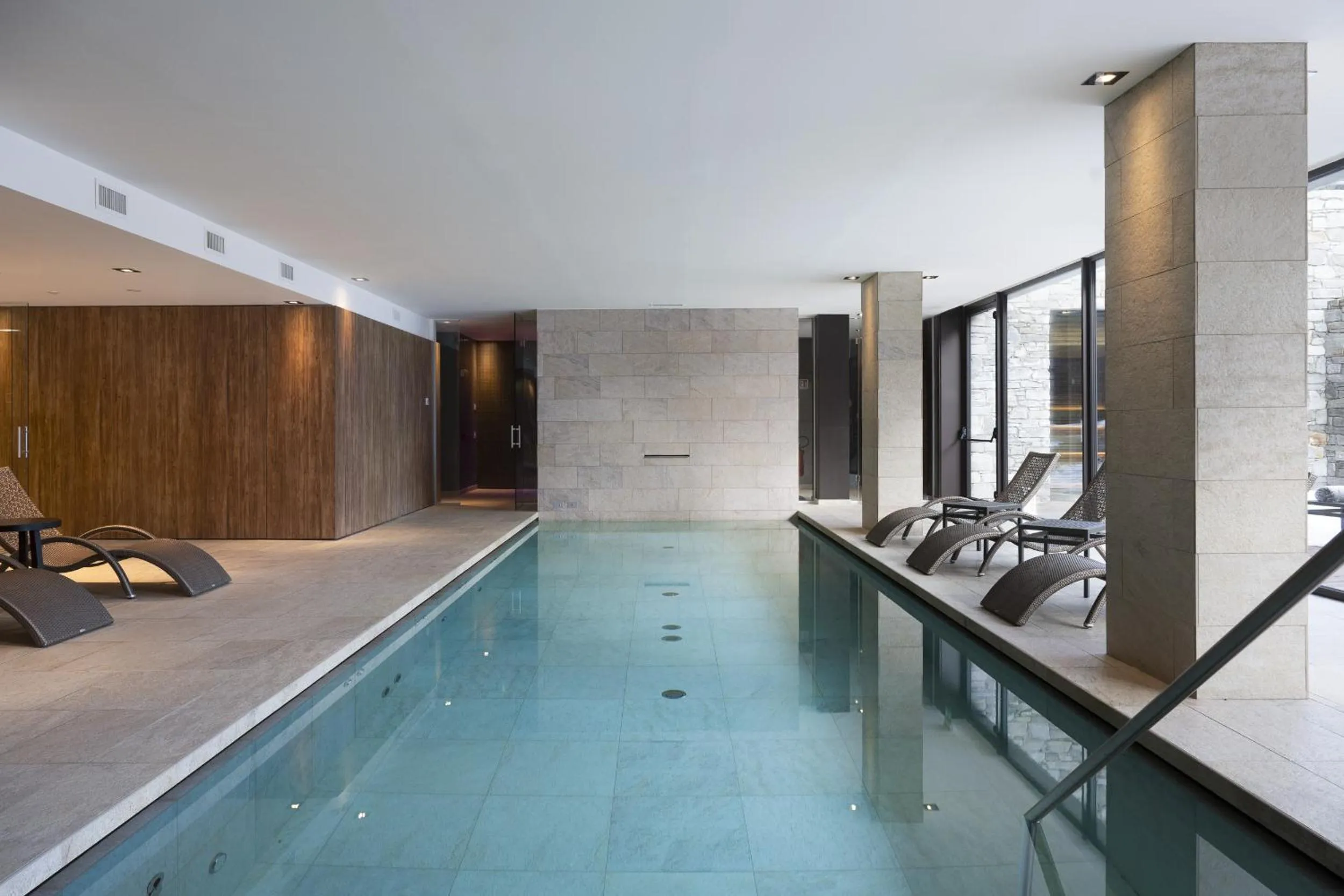 Swimming pool in Grand Hotel Courmayeur Mont Blanc, by R Collection Hotels