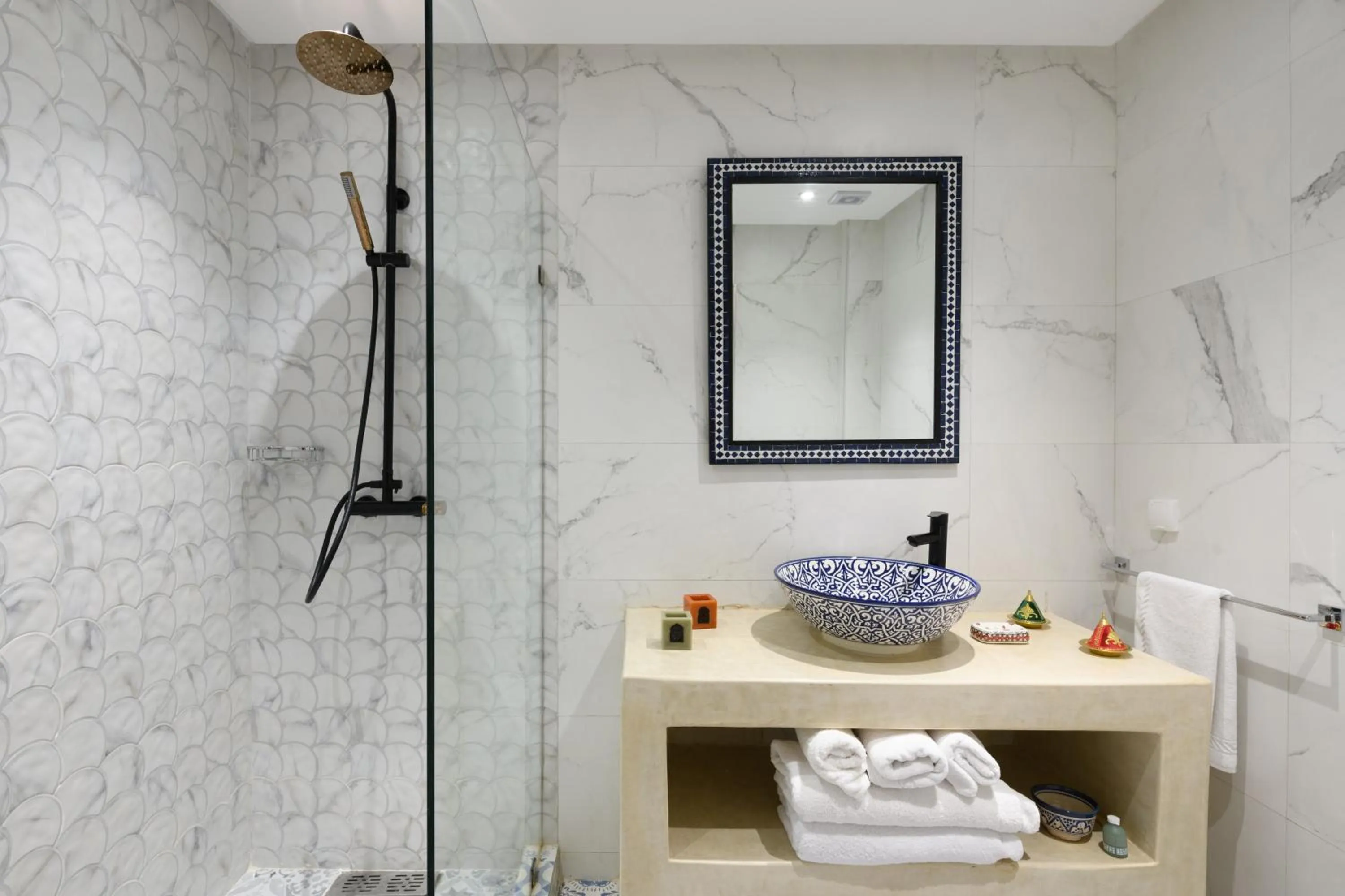 Shower in Luxurious Riad Center Rabat Dar Al Jeld