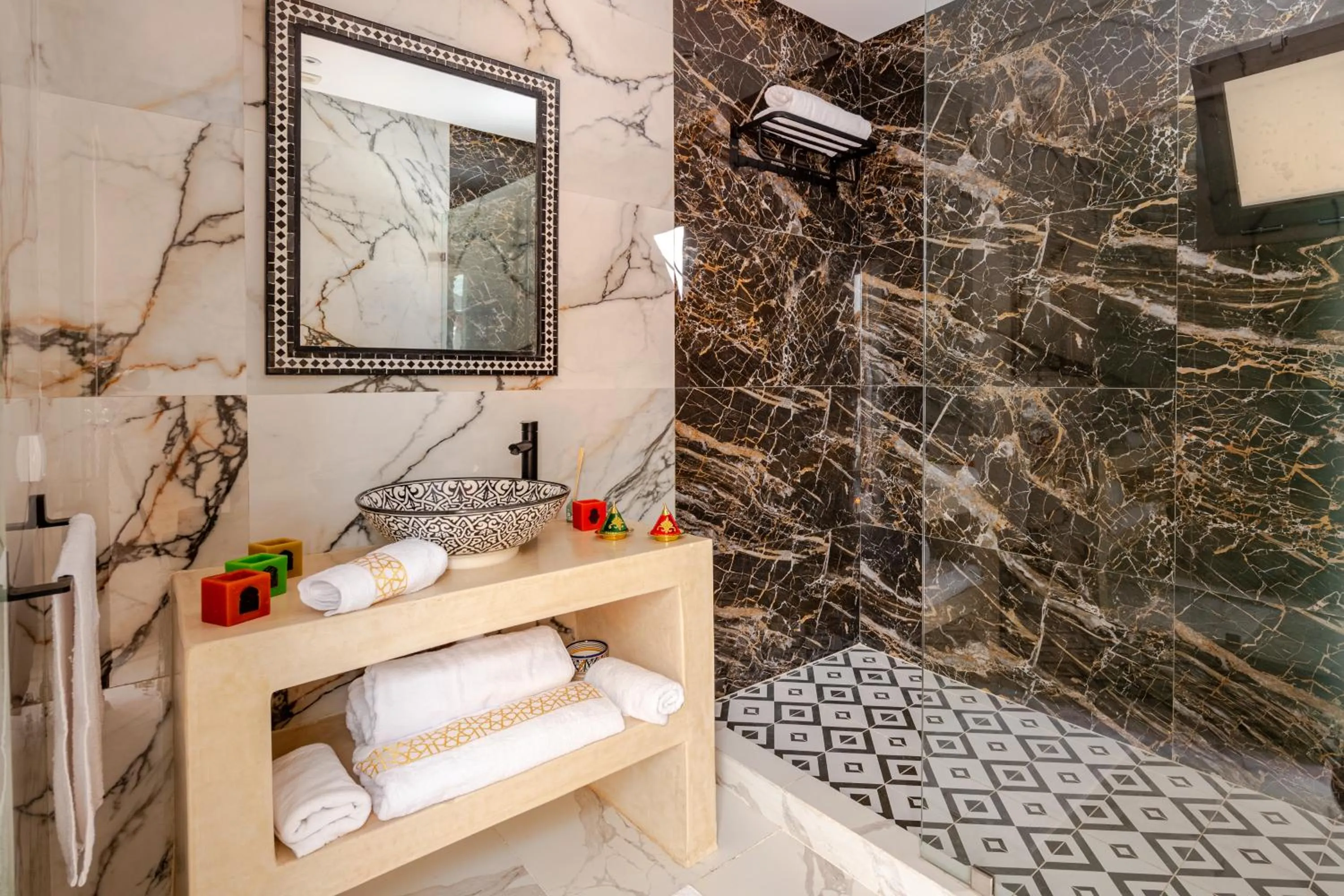 Shower in Luxurious Riad Center Rabat Dar Al Jeld