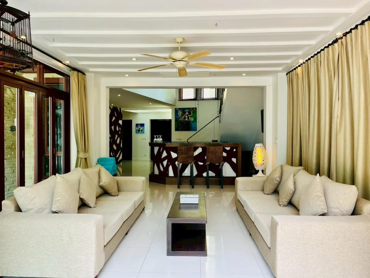 Living room in Amatapura Beachfront Villa 12, SHA Certified