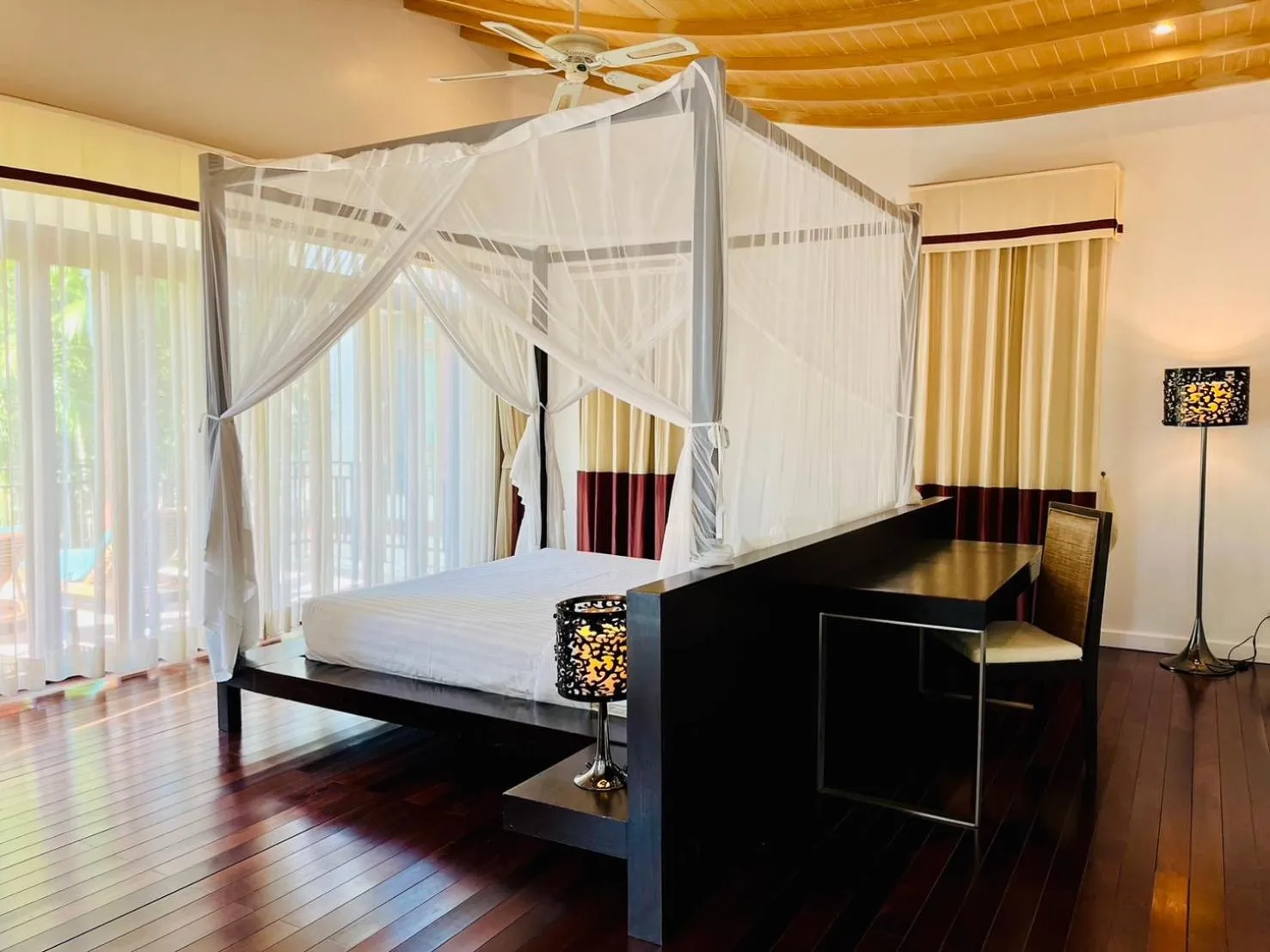 Bedroom, Bed in Amatapura Beachfront Villa 12, SHA Certified