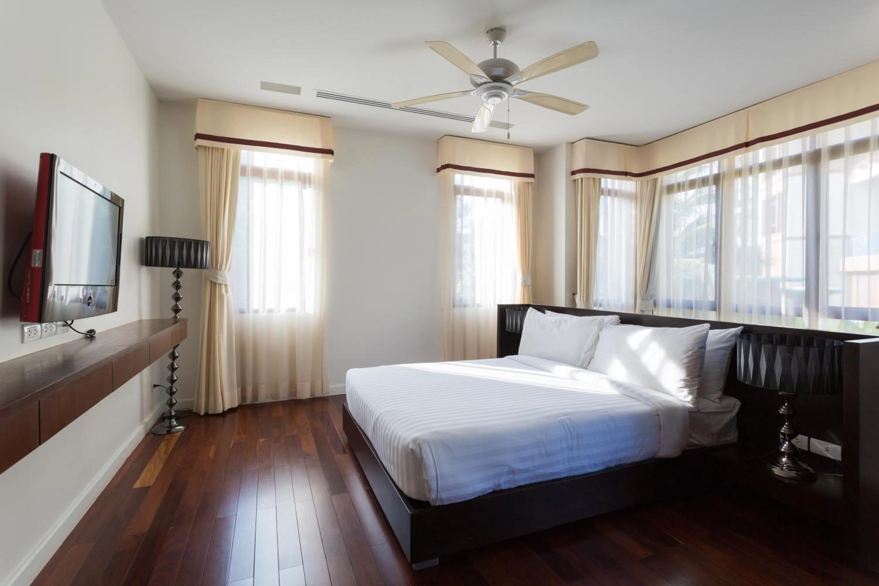 Bedroom, Bed in Amatapura Beachfront Villa 12, SHA Certified