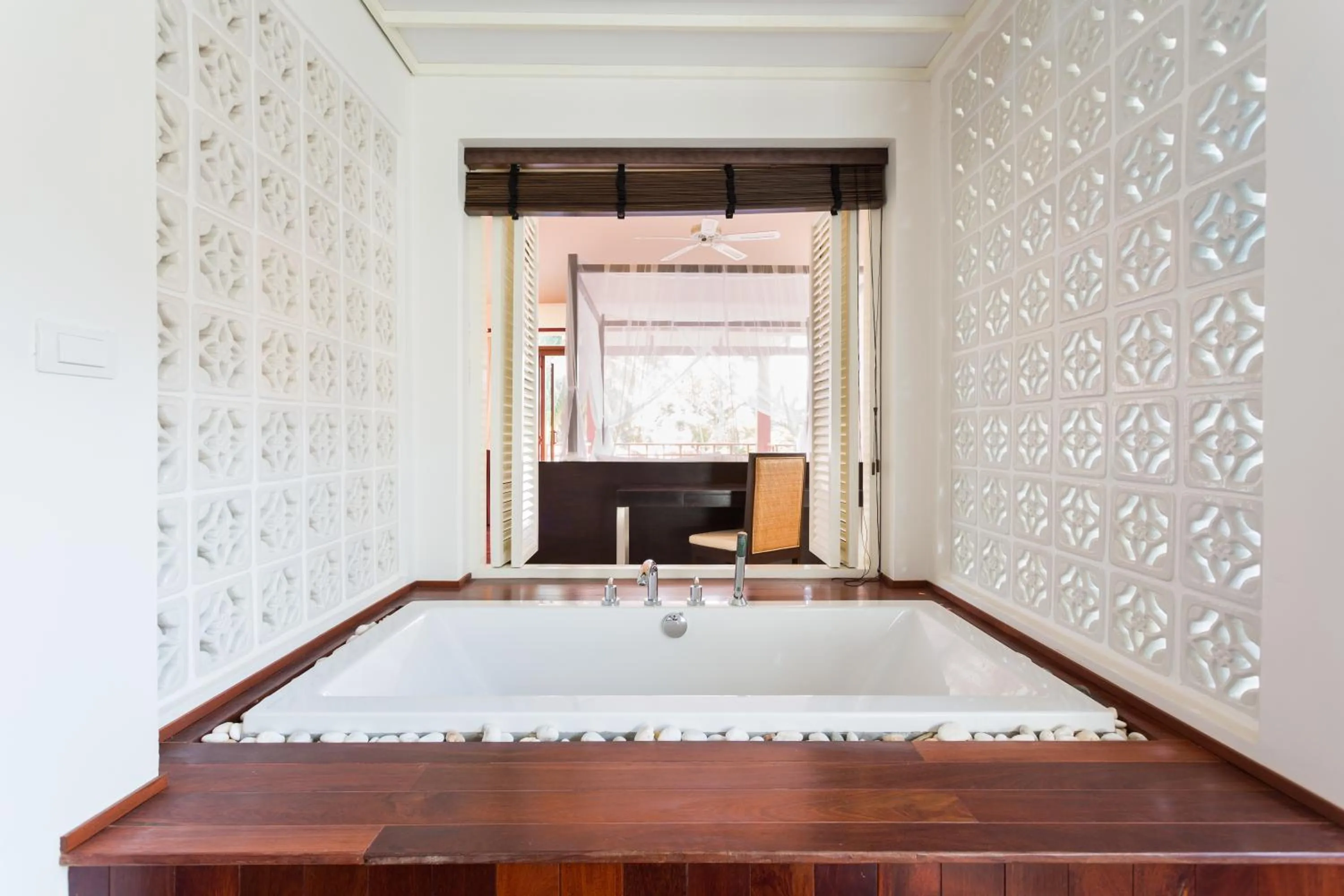 Bathroom in Amatapura Beachfront Villa 12, SHA Certified