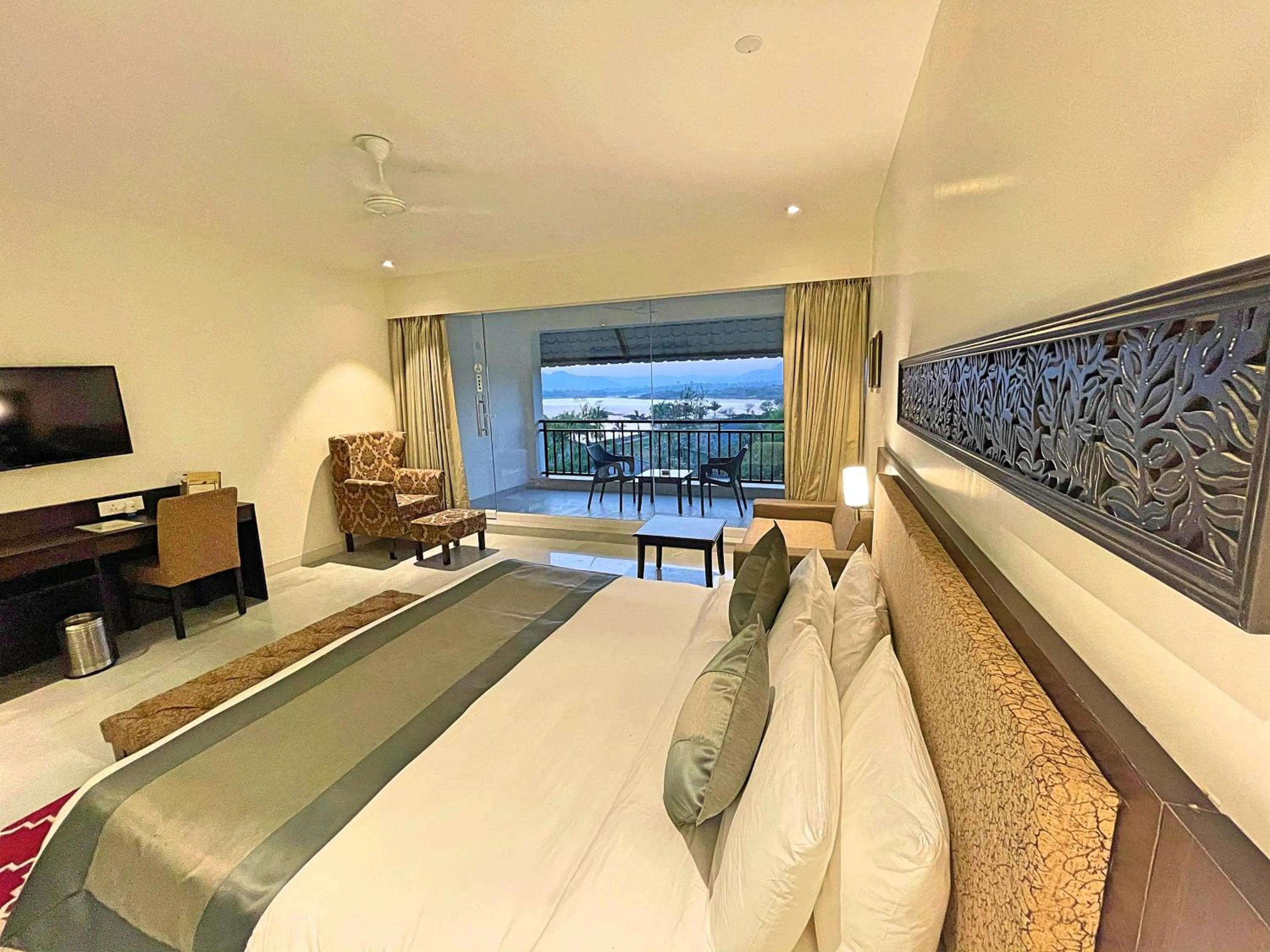 View (from property/room), Bed in TatSaraasa Resort & Spa, Udaipur