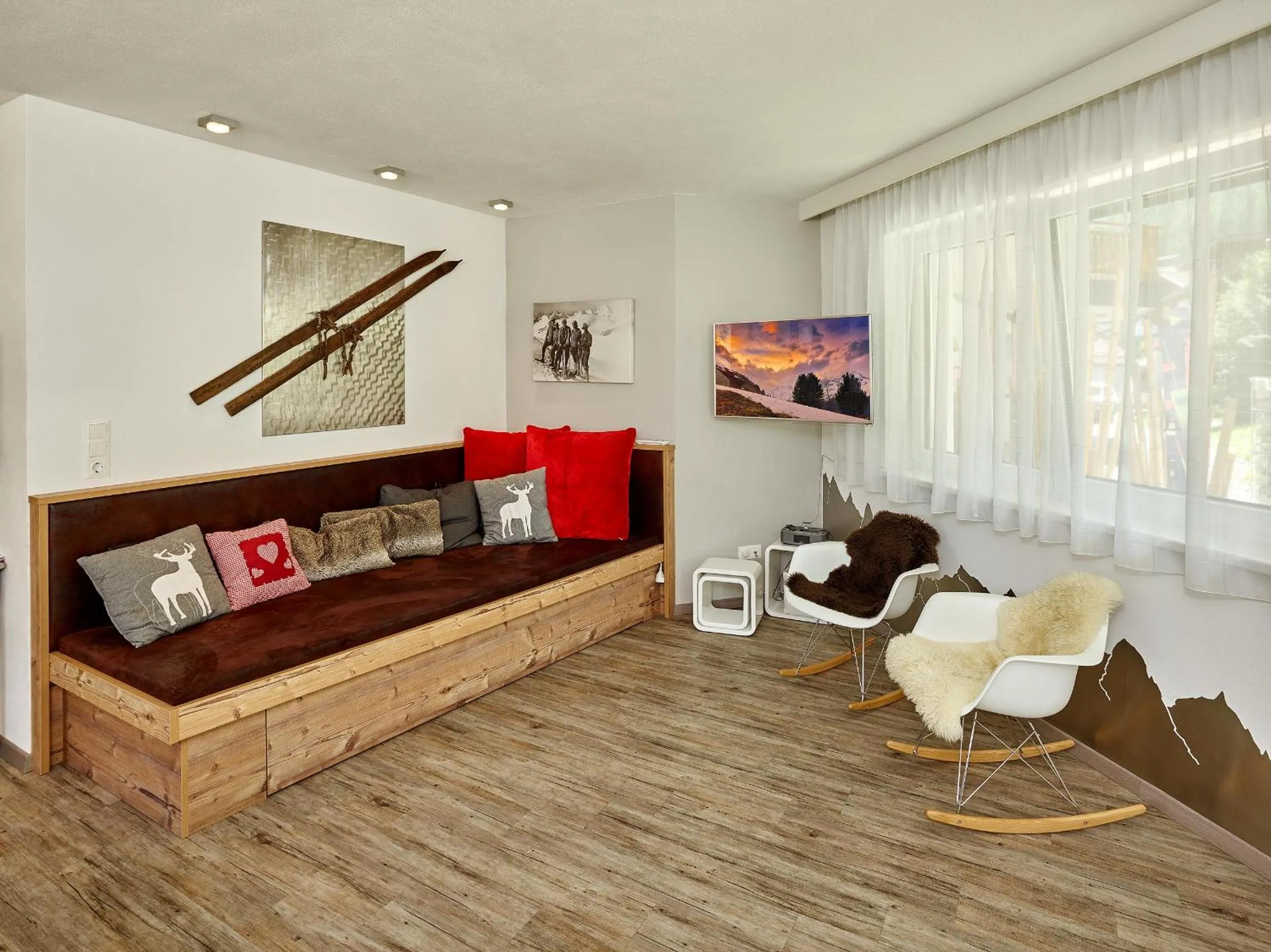 Living room in Alpendiamond Ski in & Bike Out apartments Top 200, 400 & penthouse 600
