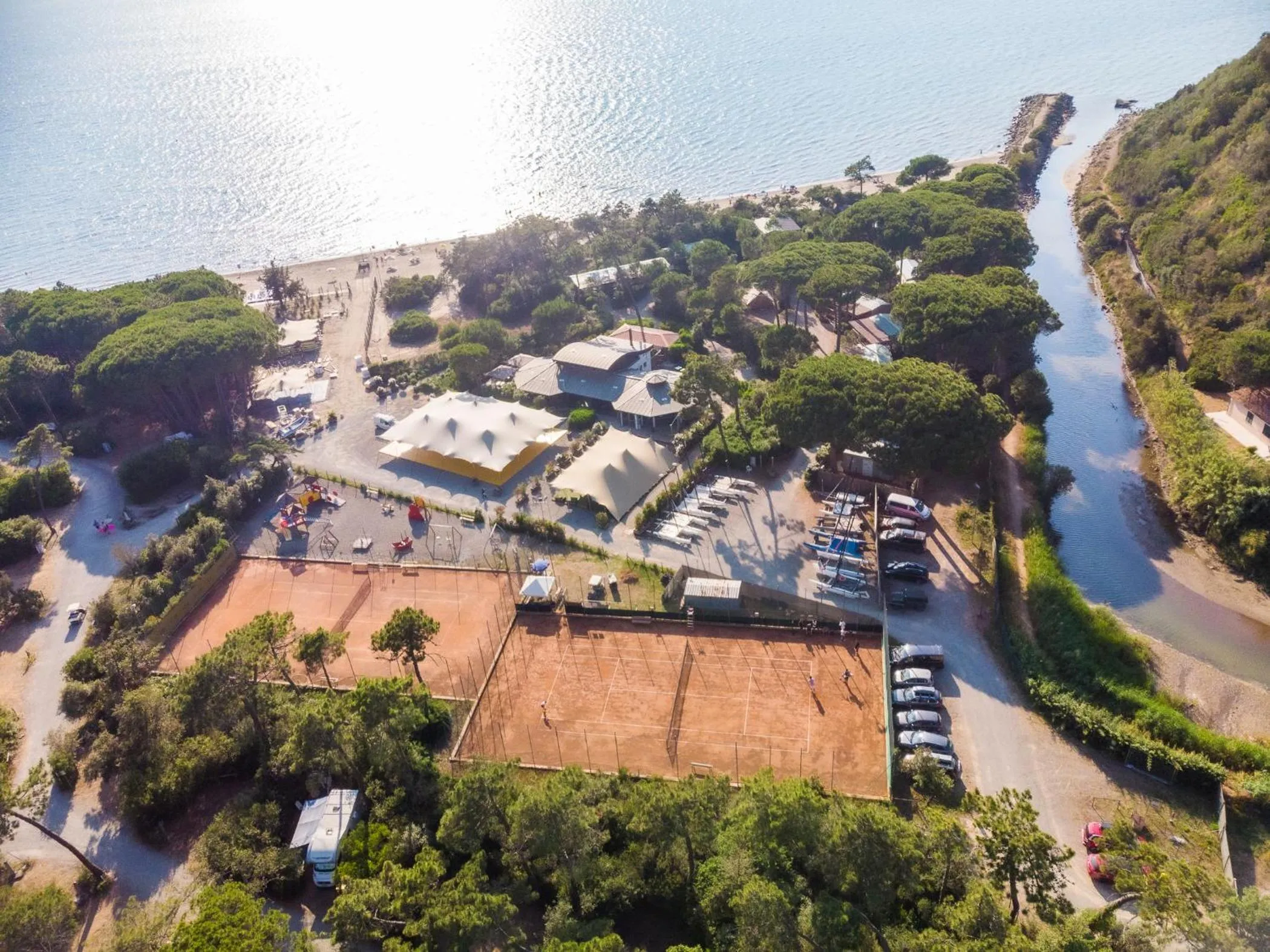Tennis court in PuntAla Camp & Resort
